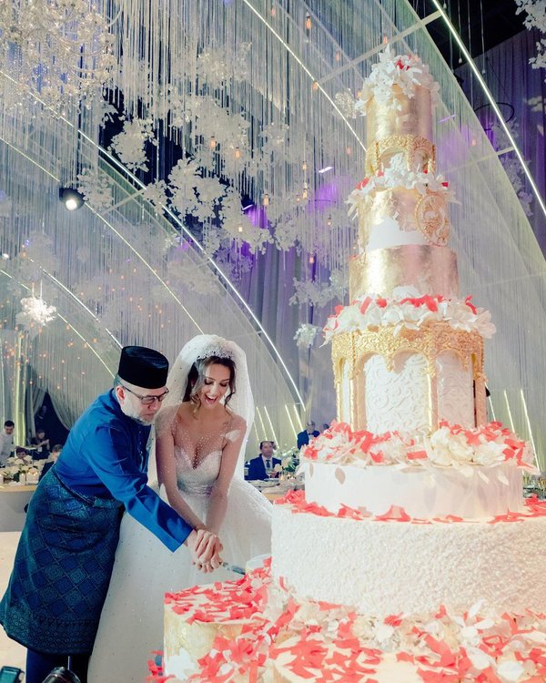 The newly married couple at their wedding reception in November.