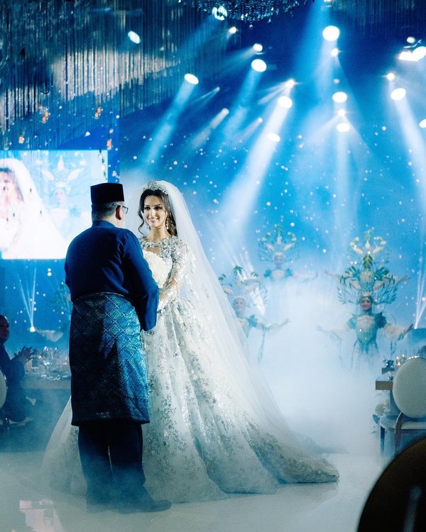 The newly married couple at their wedding reception in November.