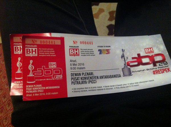 Tiket ABPBH tahun 2016