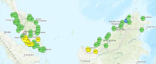 API readings as of noon today, 10 September.