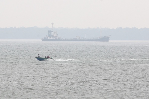 A ship is seen on a hazy day at Northport in Klang.