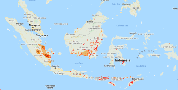 Regional haze situation on Monday, 14 October.