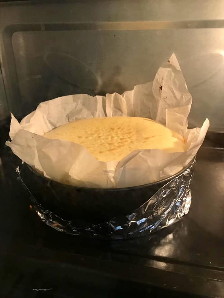 Burn cheese cake guna oven