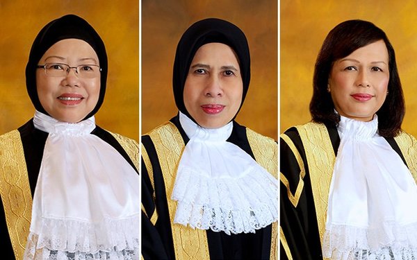 (From left to right) Datuk Zaleha Yusof, Datuk Zabariah Mohd Yusof, and Datuk Hasnah Mohammed Hashim to be promoted to Federal Court judges.