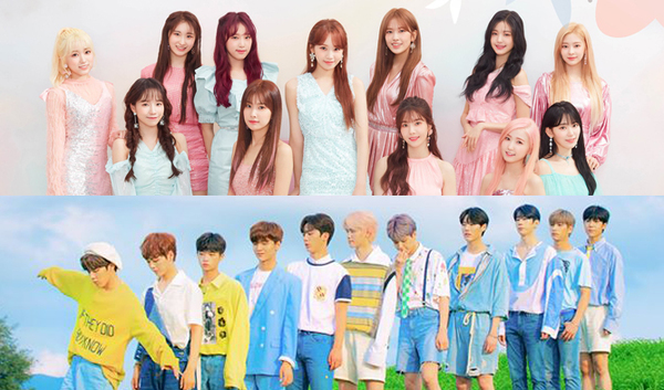 Iz*One (atas) & X1 (bawah)