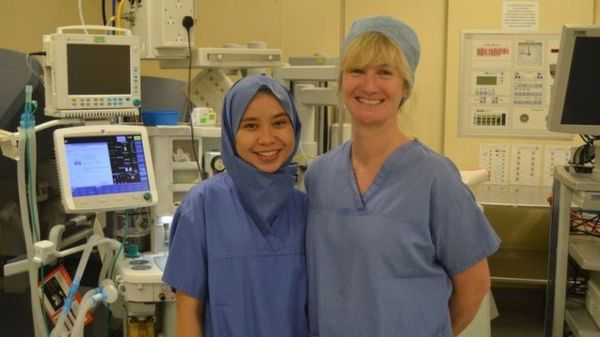 Farah Roslan (left) and her mentor, consultant surgeon Gill Tierney.