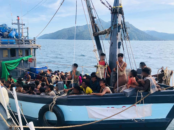 A boat carrying suspected Rohingya migrants was detained in Malaysian waters off Langkawi on 5 April.