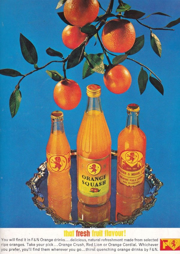 A 1960s advertisement on F&N's Red Lion drinks.