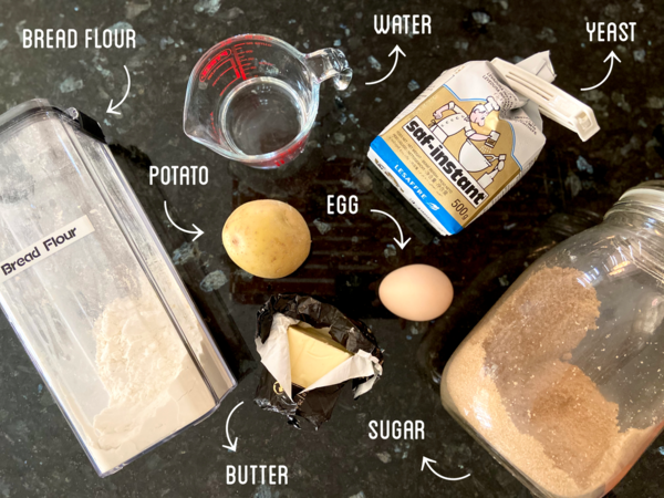 Ingredients for the dough.