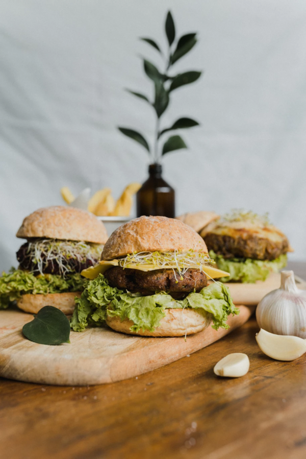 Vegan burgers.