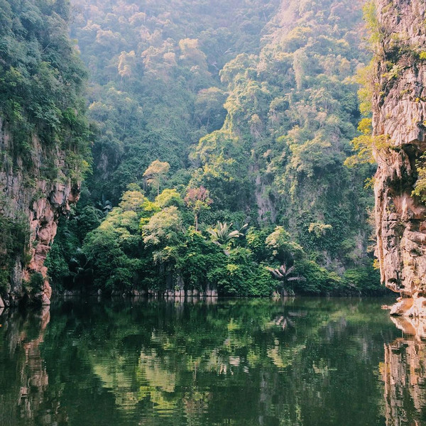 The lake's glassy reflection of the hills is how it got its name, Mirror Lake.