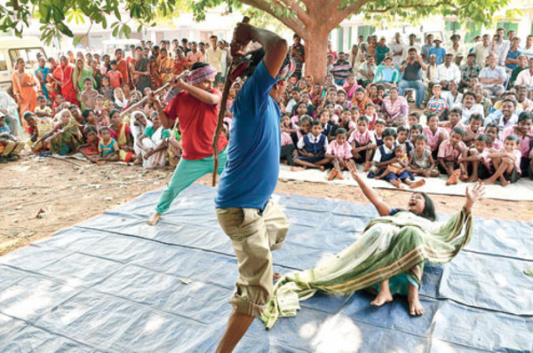 A street play against witch-hunting in a village in the West Bengal state.