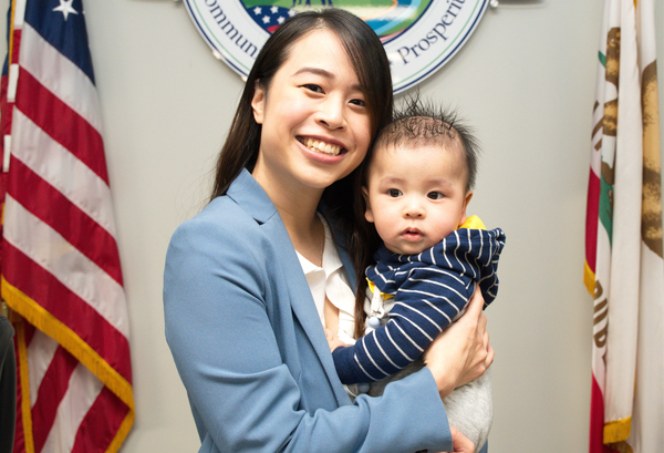 Yow with her son, Kayden.