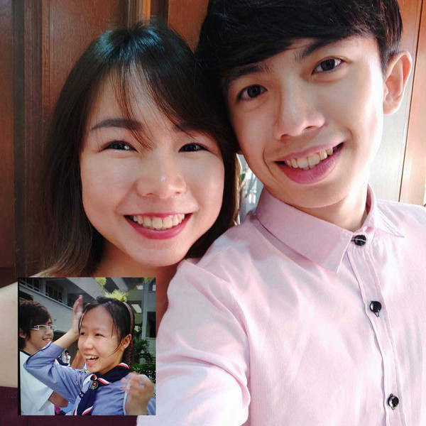 The first photo of Yang and his fiancée captured together (inset); how they look like now.