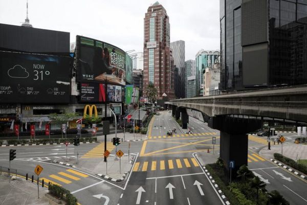 A few of deserted roads in Kuala Lumpur on the first day of MCO, 13 January.