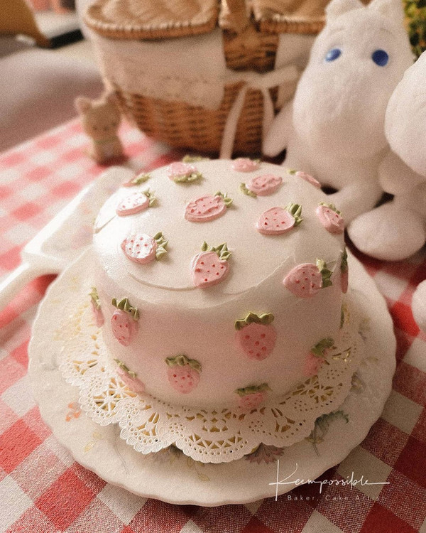 For her daughter's birthday, she made strawberry shortcake with Korean-inspired cream frosting.