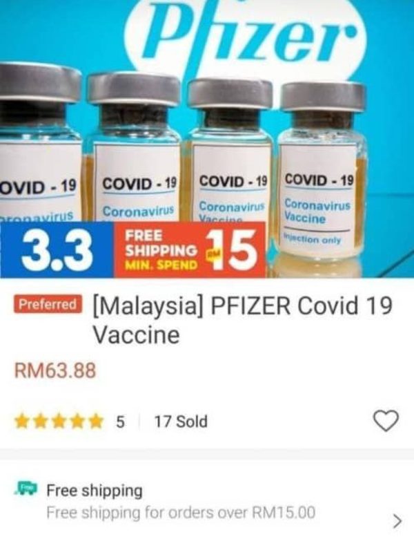 Iklan vaksin Covid-19 Pfizer yang tular di media sosial sebenarnya adalah palsu.