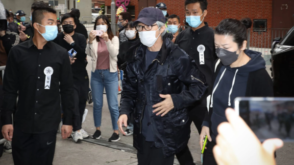 Stephen Chow arriving at Ng's funeral on Sunday.