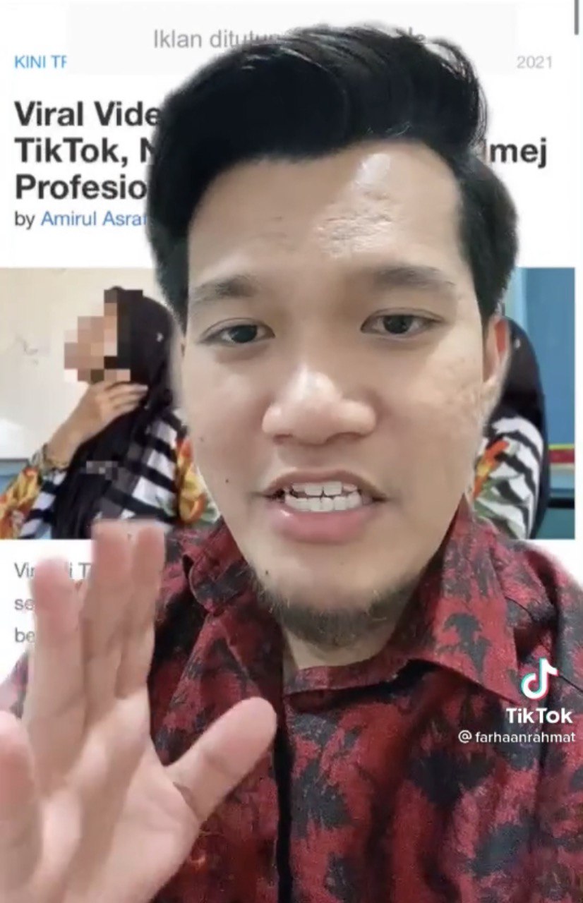 Trend 'Tayang' Video TikTok Terpekik Dekat Murid, Lelaki Ini Bagi