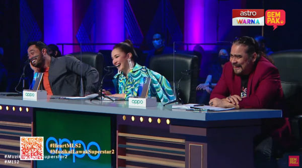 From left to right: judges Zul Ariffin, Nur Fazura, and Datuk Awi.