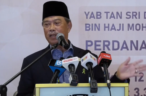 Muhyiddin speaking at a Vaisakhi celebration in Petaling Jaya yesterday, 12 April.