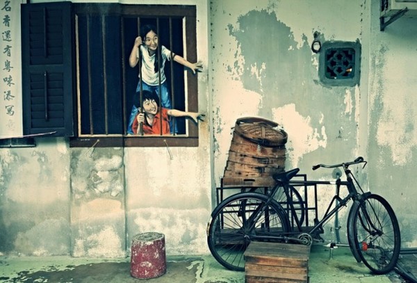 'I Want Bao' – a Penang street art by Ernest Zacharevic.