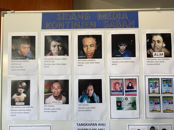 Photos of the suspects detained by authorities during the operation last Saturday.