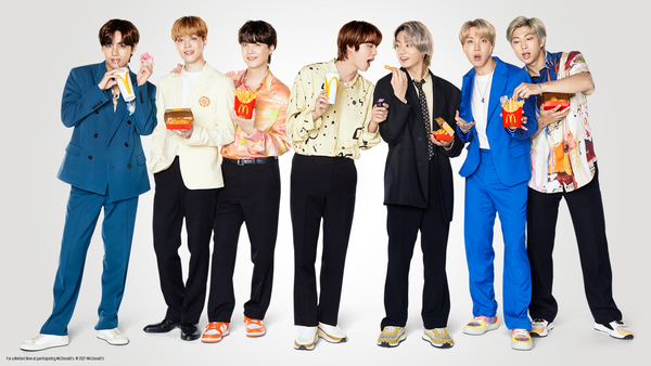 From left: BTS members V, Jimin, SUGA, Jin, Jungkook, J-Hope and RM.