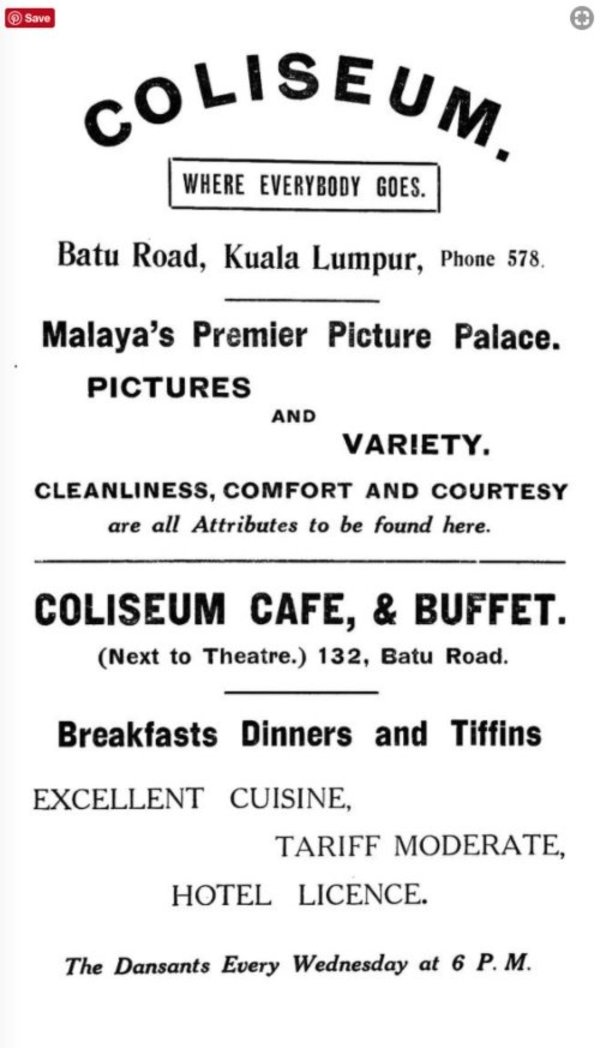 A vintage advertisement from the 1920s shows the Coliseum Café was "where everybody goes".