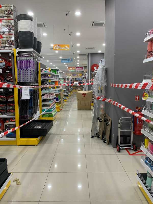 A MR.DIY store with its "non-essential" items cordoned off earlier today, 7 June.