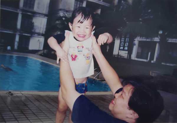 Timothy and his dad, Vincent, in 1999.