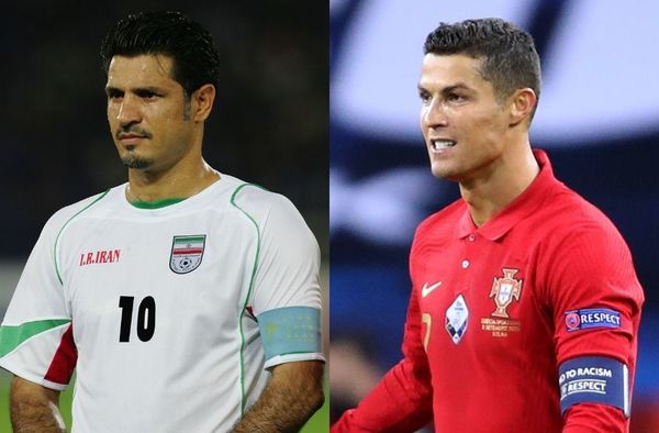 Ali Daei (kiri) dan Cristiano Ronaldo (kanan) masing-masing memegang rekod 109 jaringan.