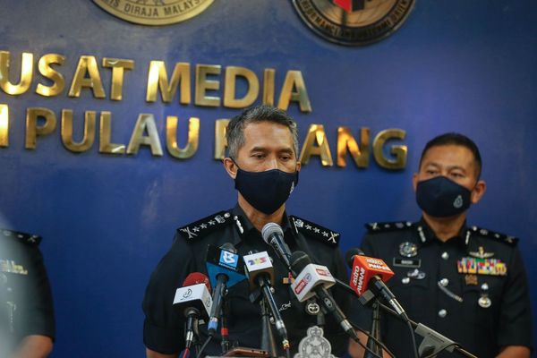 Penang police chief Datuk Mohd Shuhaily Mohd Zain speaks to reporters during a press conference in George Town on 14 July.