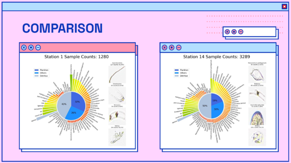 A sample of the team's data visualisation that demonstrates their machine learning model working with multiple datasets.