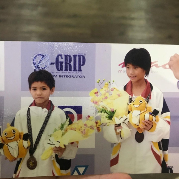 A nine-year-old Dhabitah (left) at the 2008 Sukma Games in Terengganu.