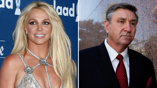 Britney Spears (left) and her father, Jamie Spears (right).