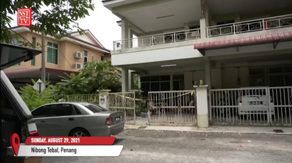 The crime scene in Taman Seruling Emas, Nibong Tebal, Penang.