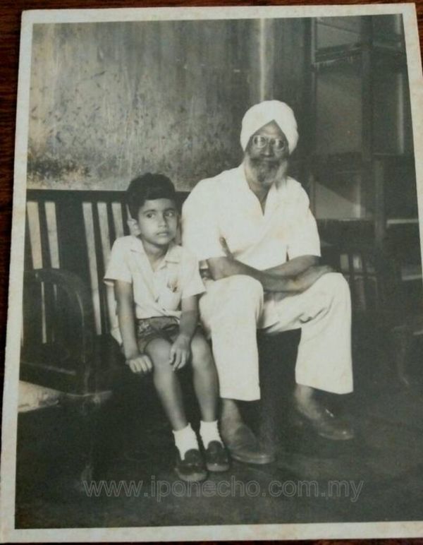 Pertap with his eldest grandson, Rajender Kumar, Charanjeet's cousin. He was the apple of Pertap's eye and their family.