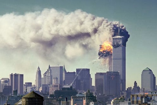 A second hijacked commercial plane flew into the South Tower of the World Trade Centre on 11 September 2001.