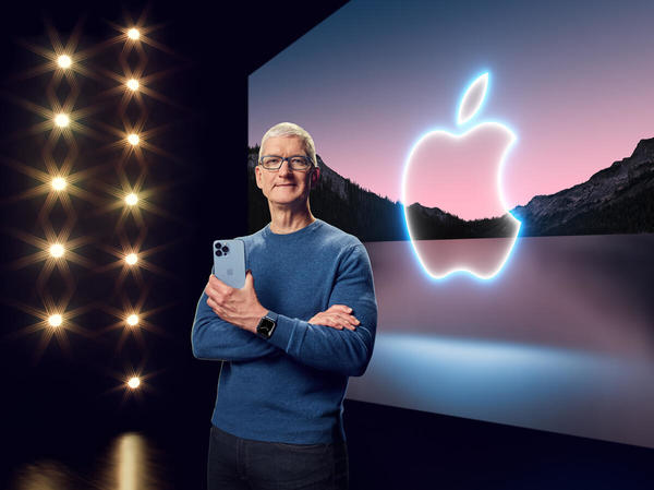 Apple Inc chief executive officer Tim Cook at the launch of the iPhone 13 line on Tuesday, 14 September.