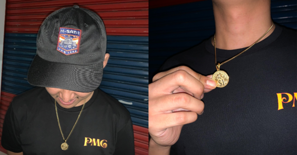 M-Sat-1 Cap & A Ringgit Necklace Gold.