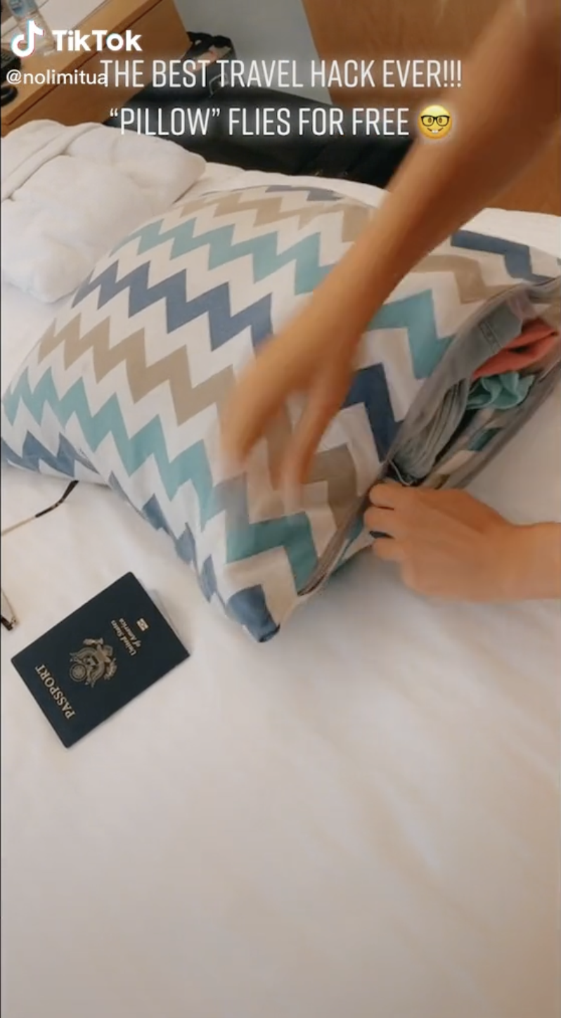 pillow travel hack