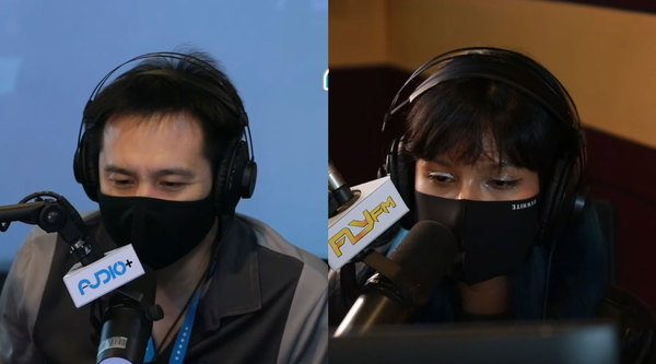 Fly FM hosts Douglas Lim and Ili Ruzanna listening to caller Alyaa's plight.