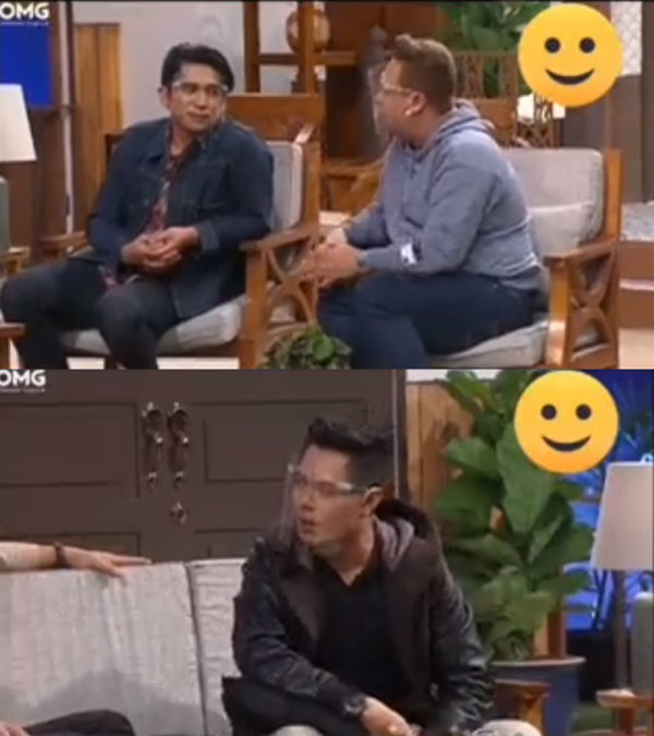 Host Shuk Sahar (top left) and actor Fauzi Nawawi  (bottom).