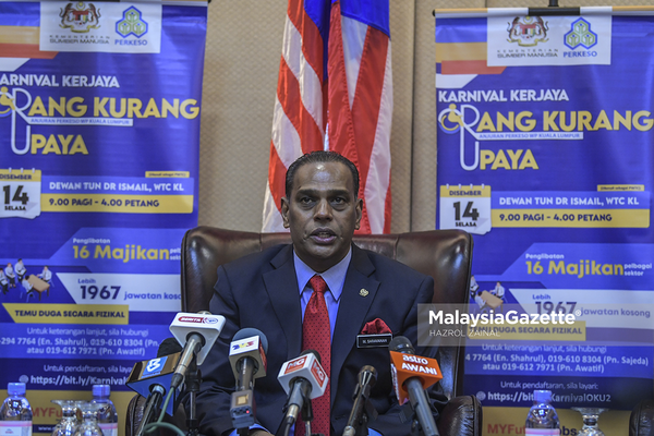 Human Resources Minister Datuk Seri M Saravanan.