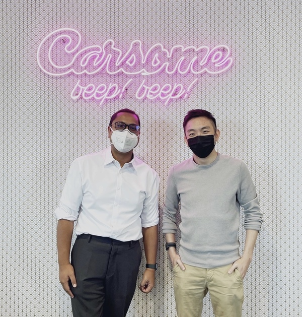 Managing director of Endeavor Malaysia, Adlin Yusman (left) with co-founder and group CEO of Carsome, Eric Cheng (right).