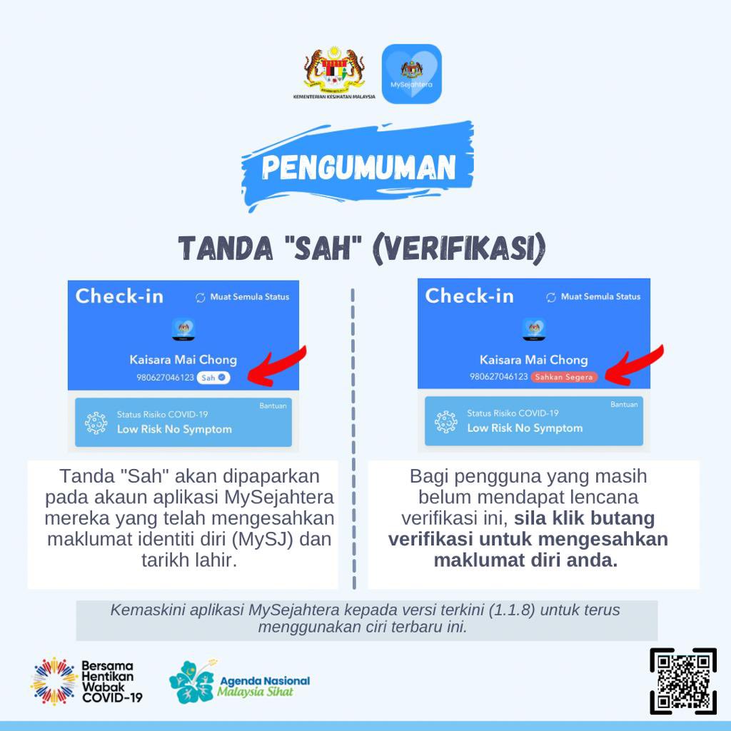 Mysejahtera user id means