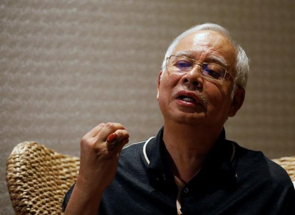 Najib speaking to Reuters in a sitdown interview in June 2018.