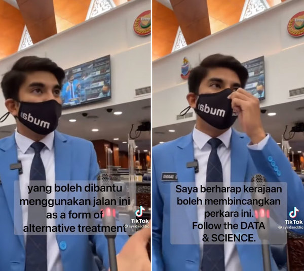 Syed Saddiq uploaded footage of him urging the government to legalise the use of marijuana for medical purposes in parliament along with his statement on Thursday.