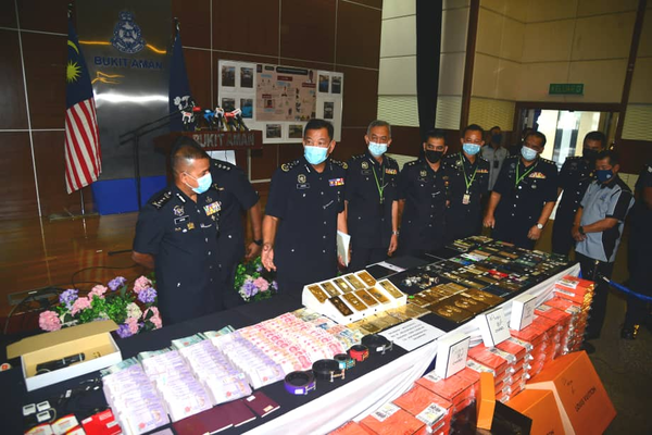 Over RM10 million worth of valuables — consisting of luxury cars, cash in various currencies, and 41 bank accounts — were seized by the police last year.